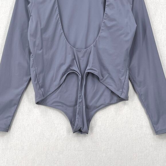 SKIMS Fits Everybody Long SleeveLow Back Bodysuit Womens 2X Gray Blue Stretch - Picture 8 of 16